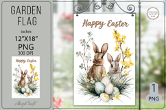 Happy Easter Garden flags| Garden Flag Sublimation|bunny Product Image 1