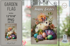 Easter Garden flags| Sublimation|Happy Easter bunny flags Product Image 1