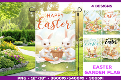 Spring Garden Flag PNG. Easter Garden Flag Sublimation Product Image 1