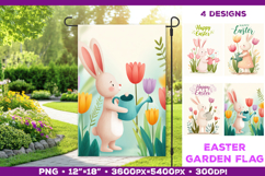 Spring Garden Flag PNG. Easter Garden Flag Sublimation Product Image 1