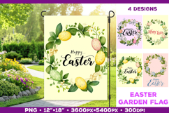 Spring Garden Flag PNG. Easter Garden Flag Sublimation Product Image 1