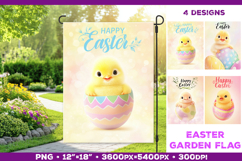 Spring Garden Flag PNG. Easter Garden Flag Sublimation Product Image 1