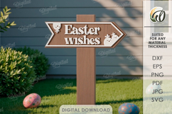 3D Easter Garden Sign Laser Cut. Garden Decor SVG Product Image 1