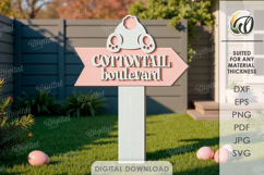 3D Easter Garden Sign Laser Cut. Garden Decor SVG Product Image 1