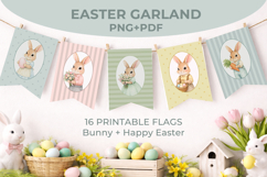 easter banner printable, easter garland, easter bunting Product Image 1