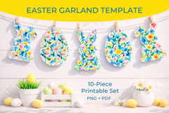 easter garland template, Easter garland printable Product Image 1