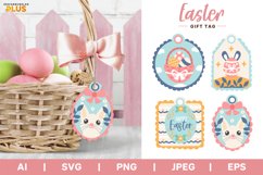 Bunny and Eggs in Pastel Color Easter Gift Tag Bundle Product Image 1