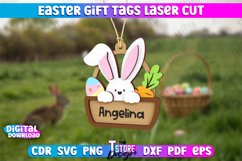 Easter Gift Tag Laser Cut Bundle, Engraved Easter Bunny Tags Product Image 7