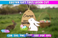 Easter Gift Tag Laser Cut Bundle, Engraved Easter Bunny Tags Product Image 8