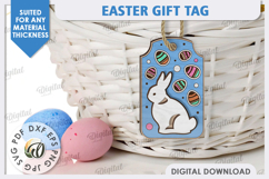 Easter Rabbit Gift Tag Laser Cut. Easter Basket Tag SVG Product Image 1