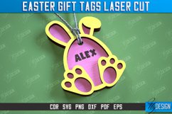 Easter Gift Tags Laser Cut Bundle, Easter Basket Tags SVG Product Image 8