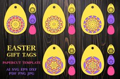 Easter Papercut gift tags. Paper Cut Easter Tags. Easter SVG Product Image 1