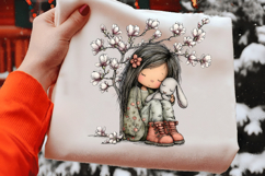 Easter Girl and Bunny Clipart Product Image 2