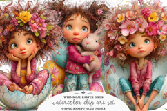 Easter Girl Clipart - Easter Girls PNG Product Image 1