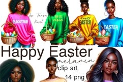 Black Girl Easter Clip Art | Spring Sublimation PNG Product Image 8