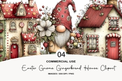 Easter gnome gingerbread house clipart Product Image 1