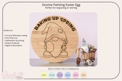 Easter gnome painting egg svg cut file, spring gnome svg Product Image 3
