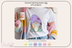 Easter gnome painting egg svg cut file, spring gnome svg Product Image 5