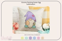 Easter gnome painting egg svg cut file, spring gnome svg Product Image 1