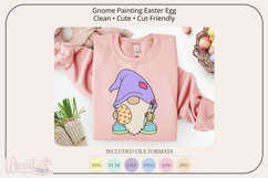 Easter gnome painting egg svg cut file, spring gnome svg Product Image 6