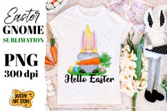 Easter gnome and carrot sublimation design. Hello Easter Product Image 1