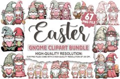 Easter Gnome Sublimation - Clipart PNG Bundle Product Image 1