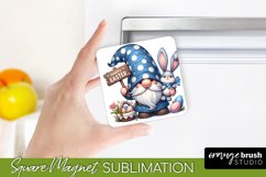 Easter Gnome Sublimation Magnet - Square Design for Fridge
