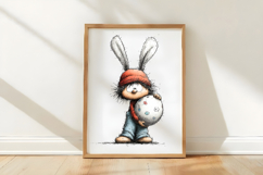 Easter Gnome with Bunny Ears and Egg Clipart Product Image 3