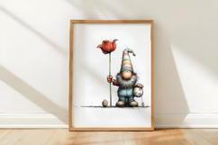 Easter Gnome with Tulip and Egg Clipart Product Image 3