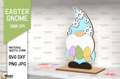 Easter Gnome SVG. Easter Decor Laser Cut. 3D Stand SVG Product Image 1