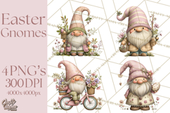 Easter Gnome Clipart, Cute Spring Gnomes PNG Product Image 1