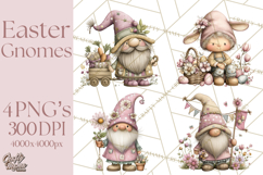 Easter Gnome Clipart, Cute Spring Gnomes PNG Product Image 1