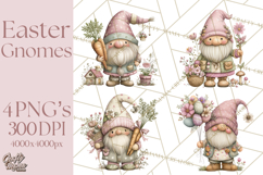 Easter Gnome Clipart, Cute Spring Gnomes PNG Product Image 1