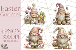 Easter Gnome Clipart, Cute Spring Gnomes PNG Product Image 1