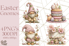 Easter Gnome Clipart, Cute Spring Gnomes PNG Product Image 1