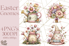 Easter Gnome Clipart, Cute Spring Gnomes PNG Product Image 1