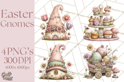 Easter Gnome Clipart, Cute Spring Gnomes PNG Product Image 1