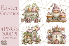 Easter Gnome Clipart, Cute Spring Gnomes PNG Product Image 1