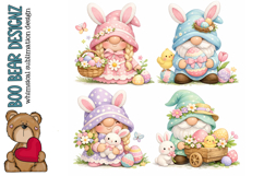 Pastel Easter Gnome Clipart Product Image 1