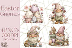 Easter Gnome Clipart, Cute Spring Gnomes PNG Product Image 1