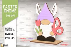 Easter Gnome SVG. Easter Decor Laser Cut. 3D Stand SVG Product Image 1