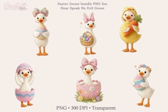 Easter Goose Bundle PNG | Faux Knitted Spring Goose Product Image 2