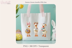 Easter Goose Bundle PNG | Faux Knitted Spring Goose Product Image 4