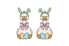 Easter Bunny Goose Earrings Laser Cut SVG Template Product Image 2