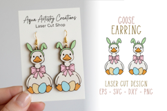 Easter Bunny Goose Earrings Laser Cut SVG Template Product Image 1
