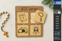 Easter Puzzles Laser Cut | He Is Risen SVG | Religious Signs Product Image 1
