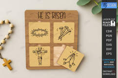 Easter Puzzles Laser Cut | He Is Risen SVG | Religious Signs Product Image 1