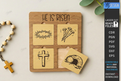 Easter Puzzles Laser Cut | He Is Risen SVG | Religious Signs Product Image 1