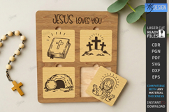 Easter Puzzles Laser Cut | He Is Risen SVG | Religious Signs Product Image 1