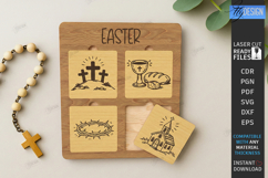 Easter Puzzles Laser Cut | He Is Risen SVG | Religious Signs Product Image 1